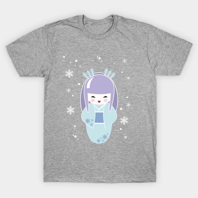 Winter Queen Kokeshi T-Shirt by emanuelacarratoni